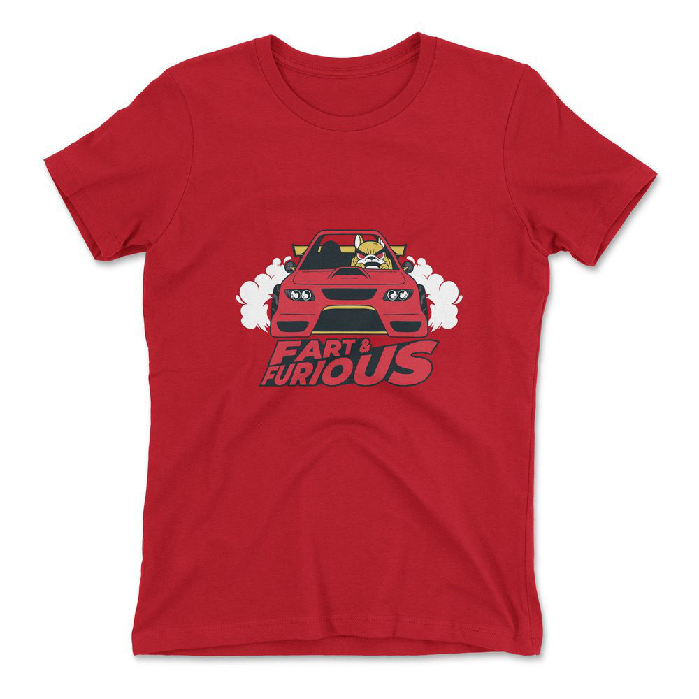 Fart And Furious Womens T-Shirt in Red color