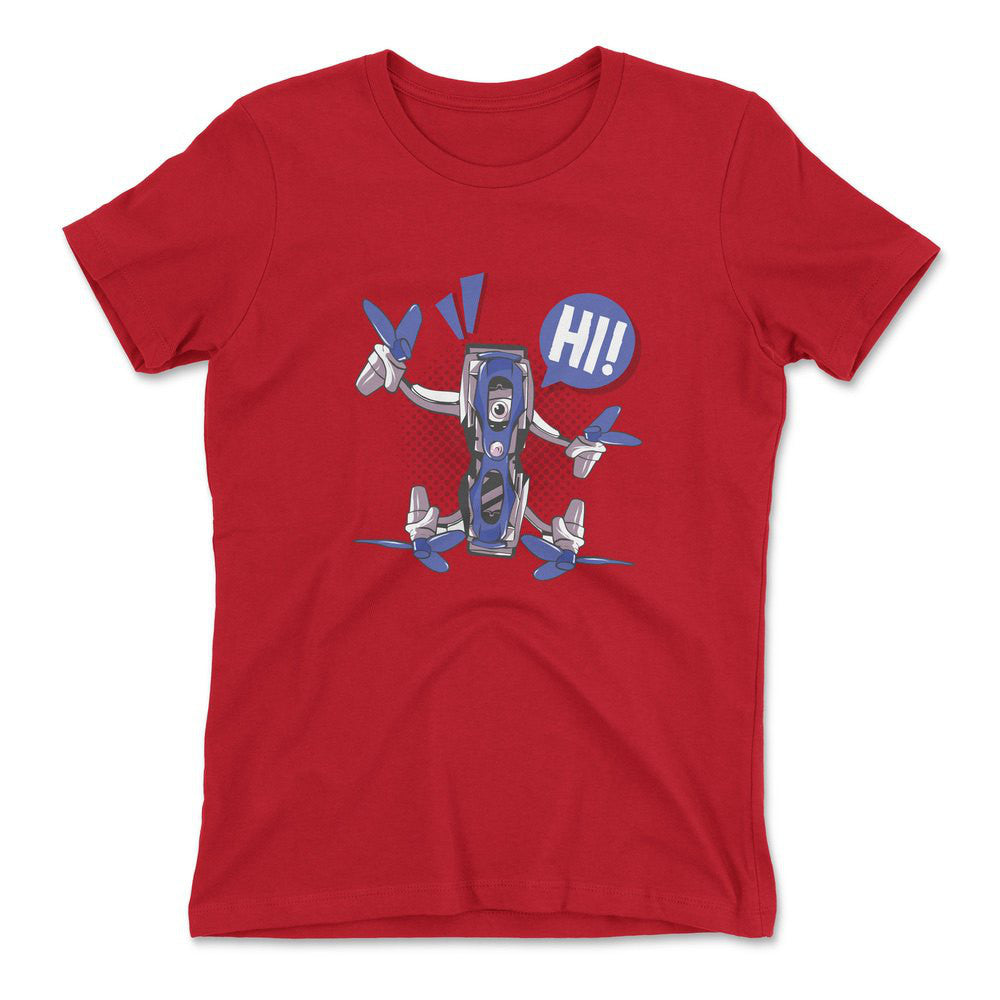 Quadcopter Robot Womens T-Shirt in Red color