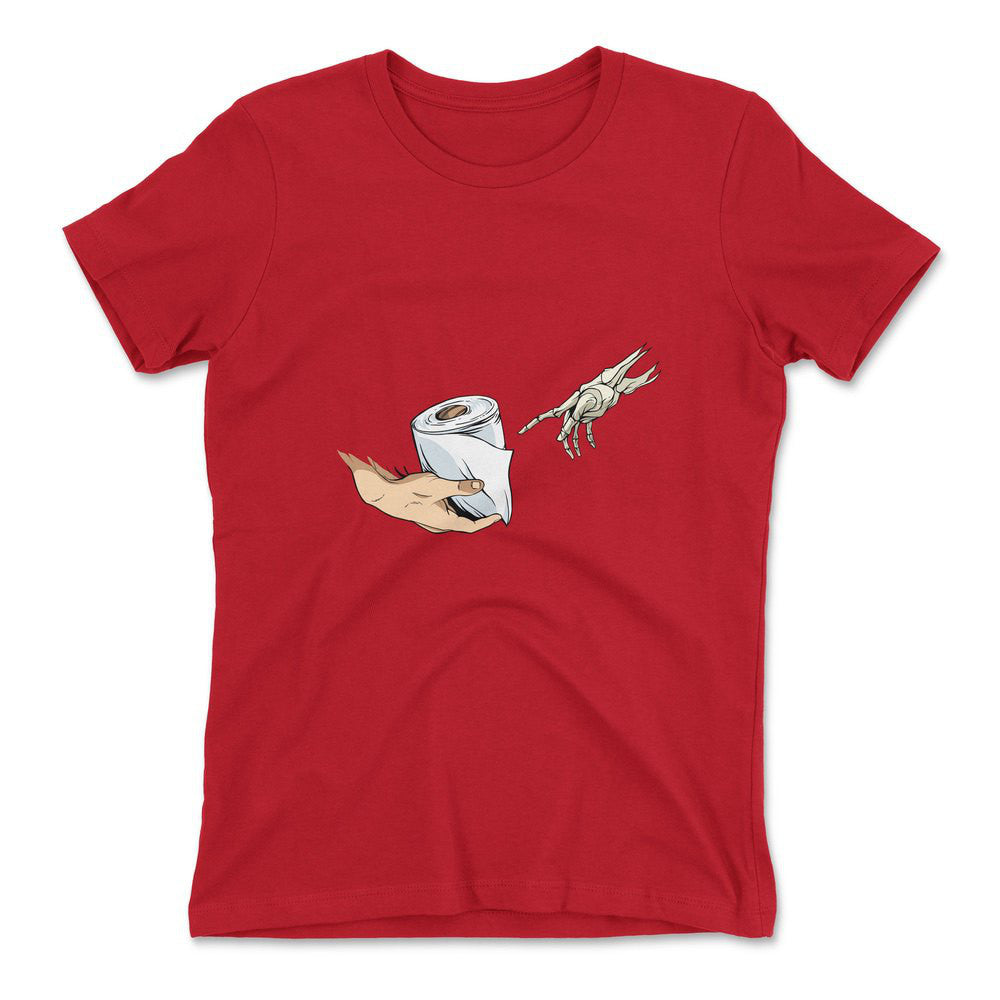 Creation Of Adam - Toilet Paper Womens T-Shirt in Red color