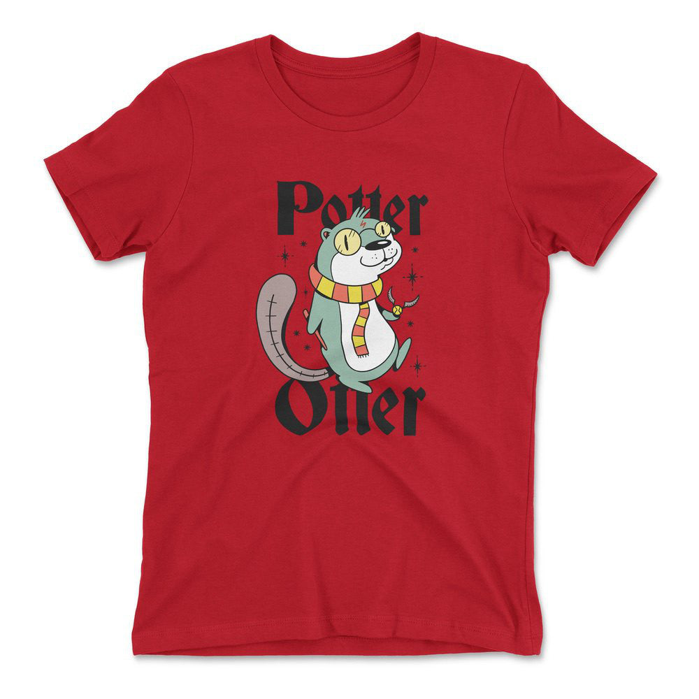 Potter Otter Womens T-Shirt in Red color