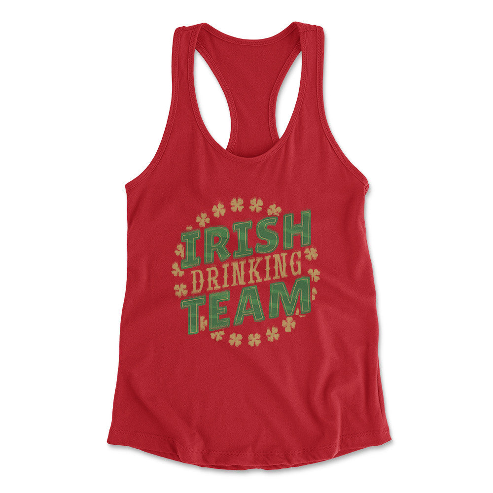 Irish Drinking Team Womens Racerback Tank in Red color