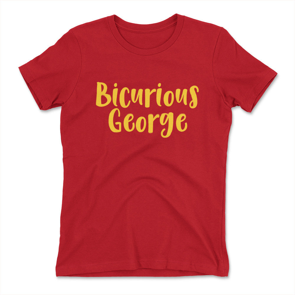 Bicurious George Womens T-Shirt in Red color