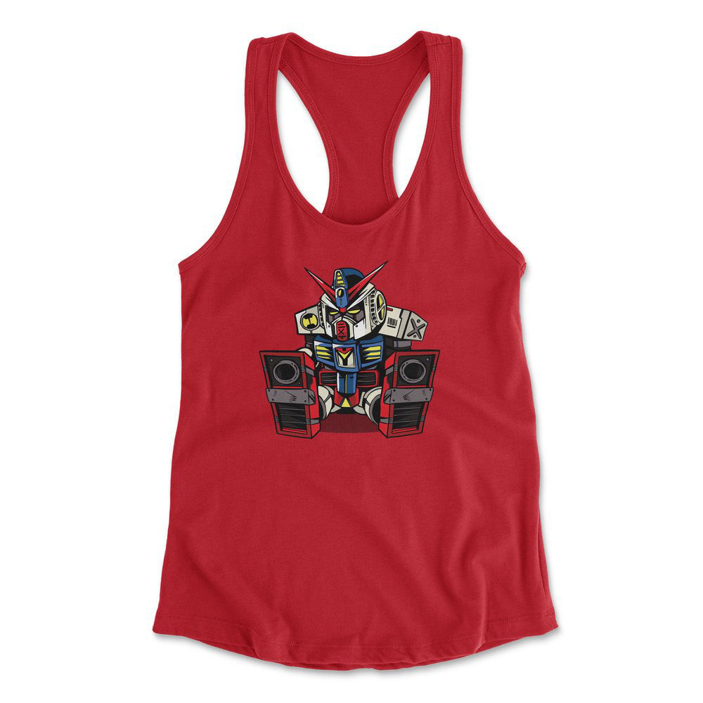 Sleepy Robot Womens Racerback Tank in Red color