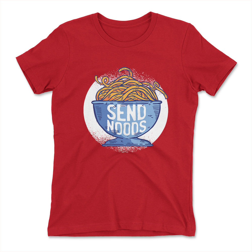 Send Noods Womens T-Shirt in Red color
