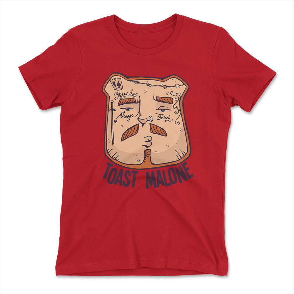 Toast Malone Womens T-Shirt in Red color