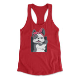 French Bulldog Womens Racerback Tank in Red color