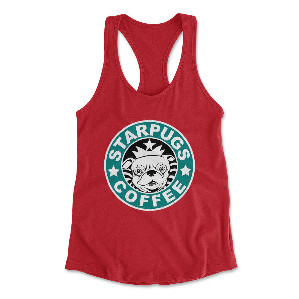 Starpugs Coffee Womens Racerback Tank in Red color