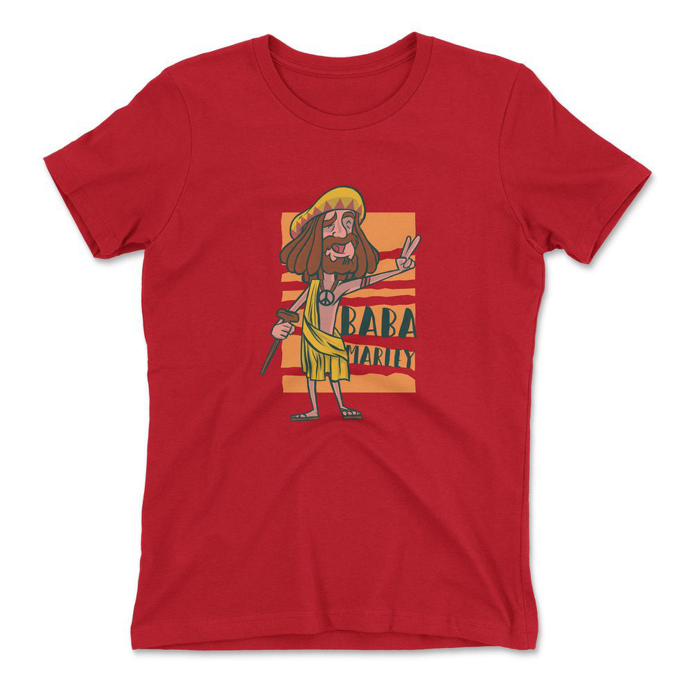 Indian Guru - Baba Marley Womens T-Shirt in Red color