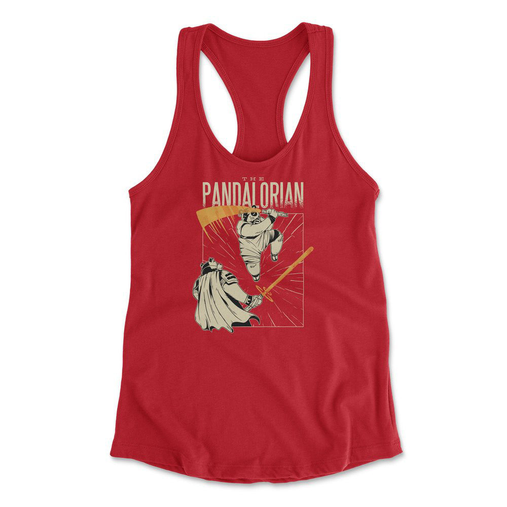 The Pandalorian Womens Racerback Tank in Red color