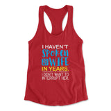 My Wife Knows Everything Womens Racerback Tank in Red color