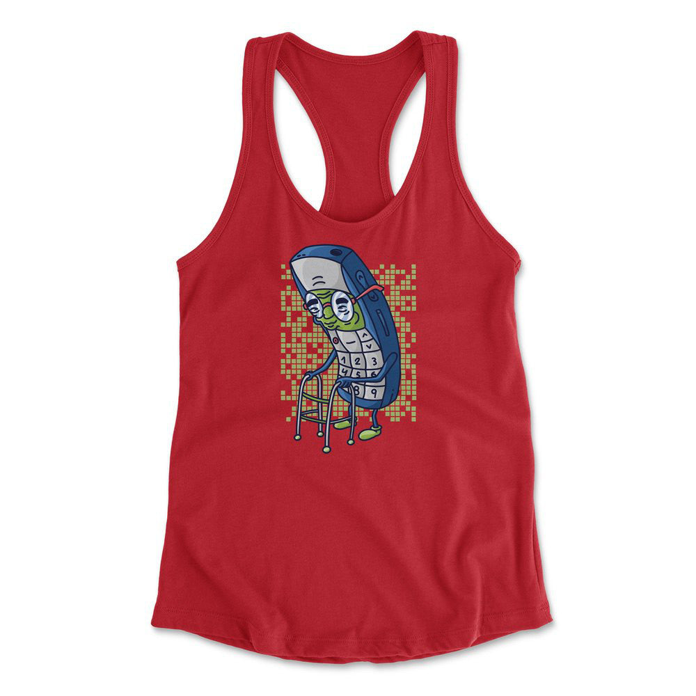 Old Nokia Cellphone Womens Racerback Tank in Red color