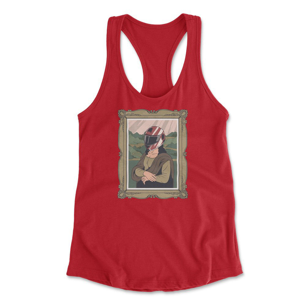 Monalisa Helmet Womens Racerback Tank in Red color