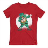 Leprechaun Dabbing Womens T-Shirt in Red color