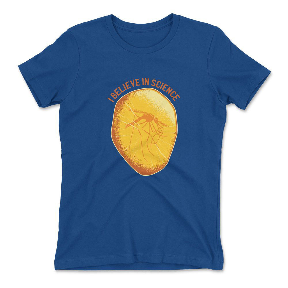 I Believe In Science Womens T-Shirt in Royal color