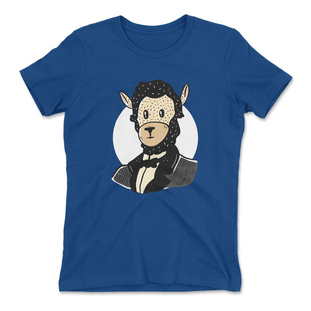 Lincoln Llama Womens T-Shirt in Royal color