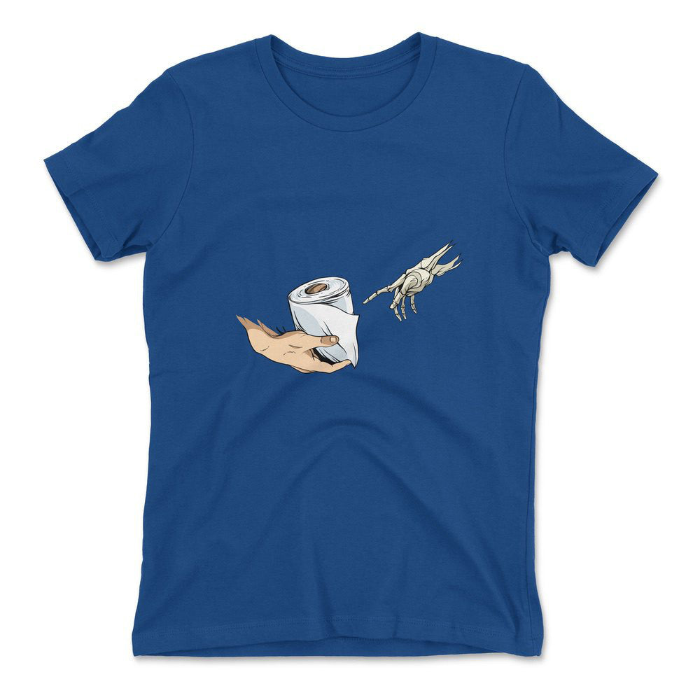 Creation Of Adam - Toilet Paper Womens T-Shirt in Royal color