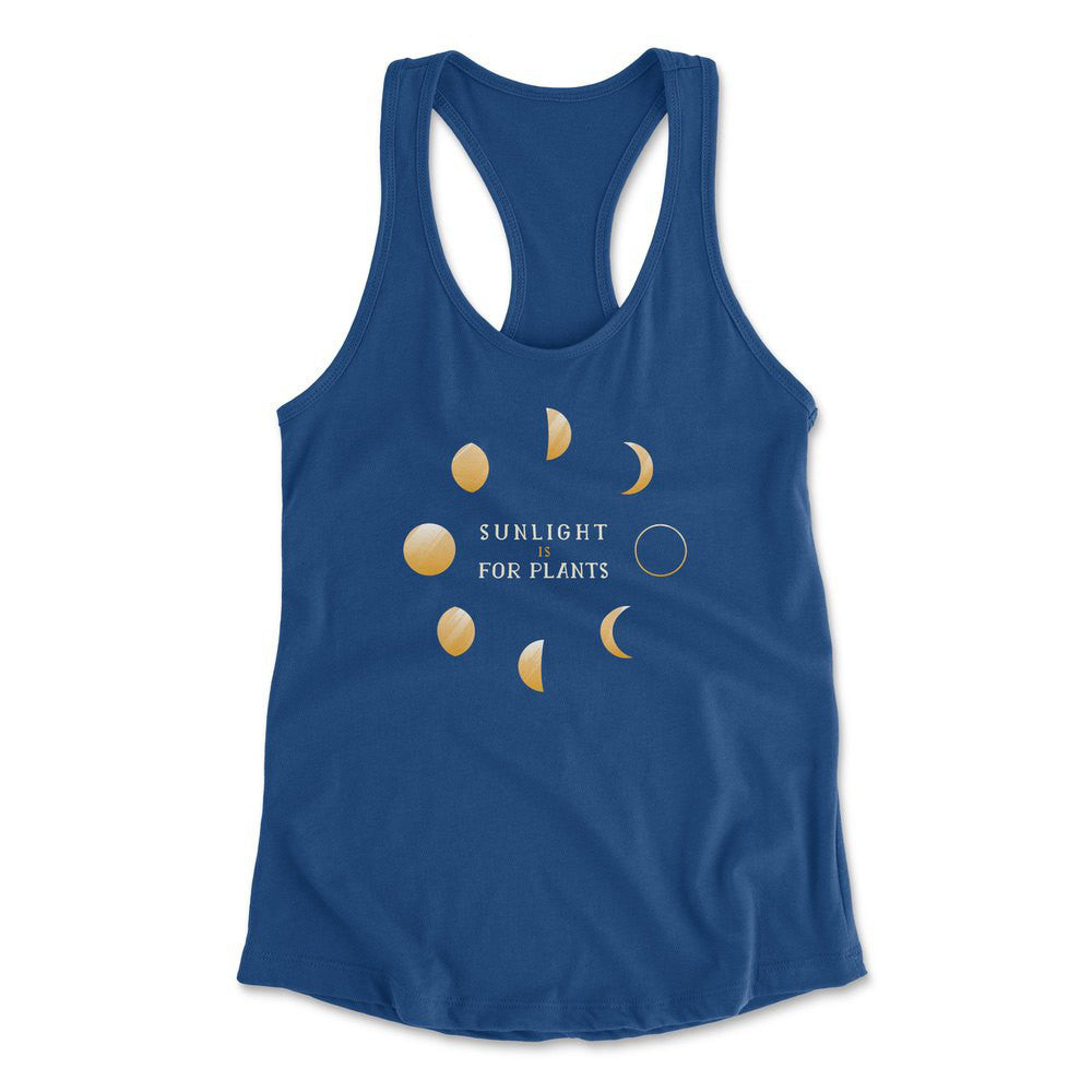 Night Moon Phases Womens Racerback Tank in Royal color