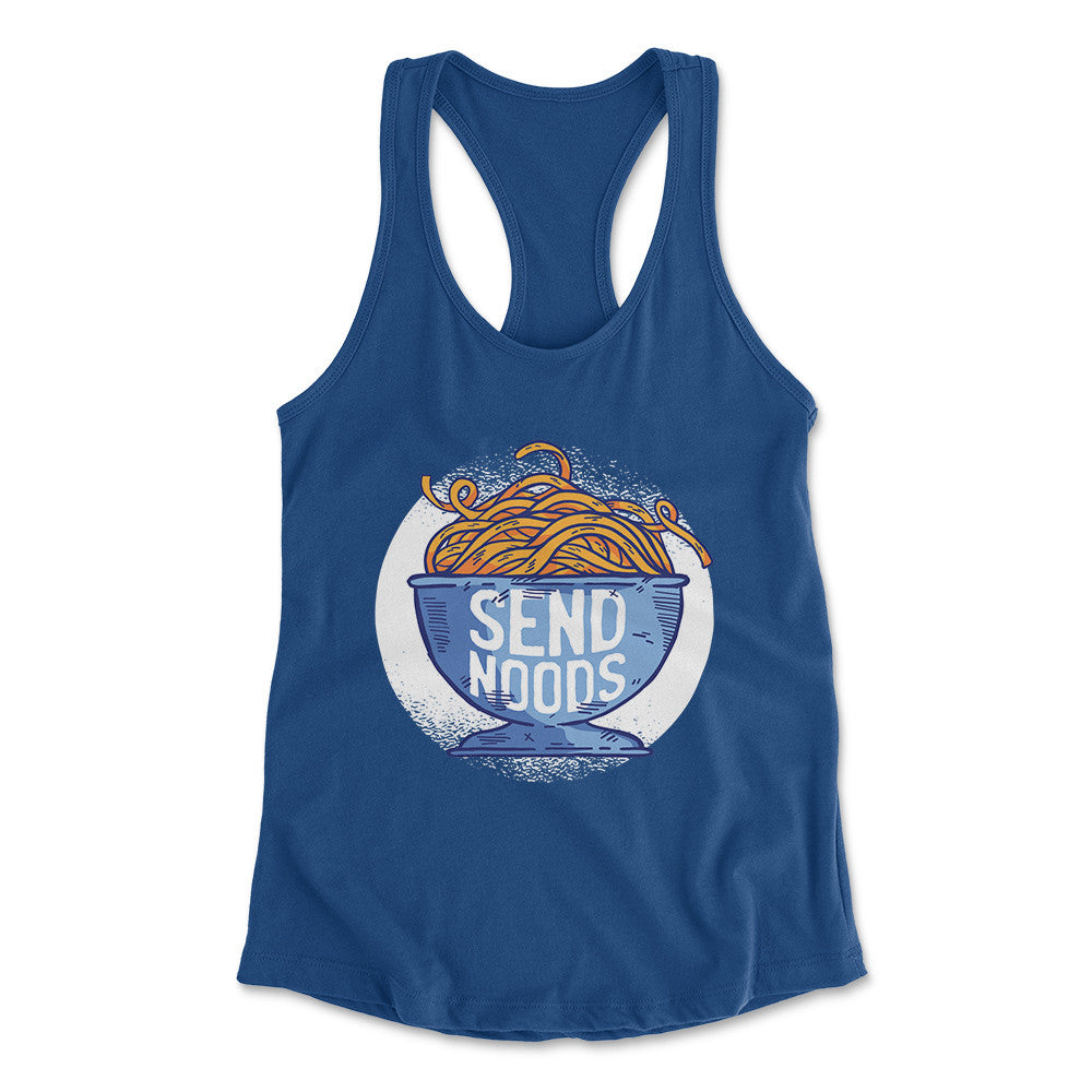 Send Noods Womens Racerback Tank in Royal color