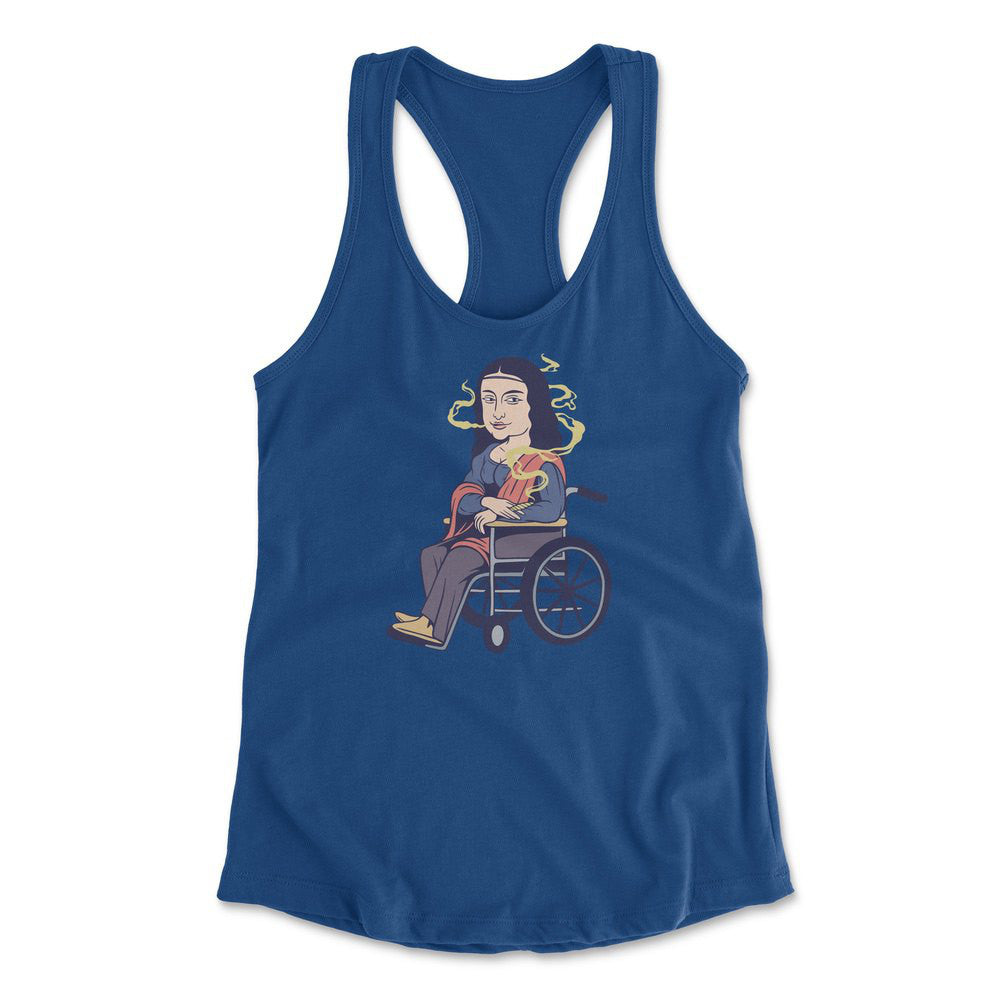 Monalisa Smoking Womens Racerback Tank in Royal color