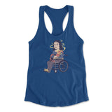 Monalisa Smoking Womens Racerback Tank in Royal color