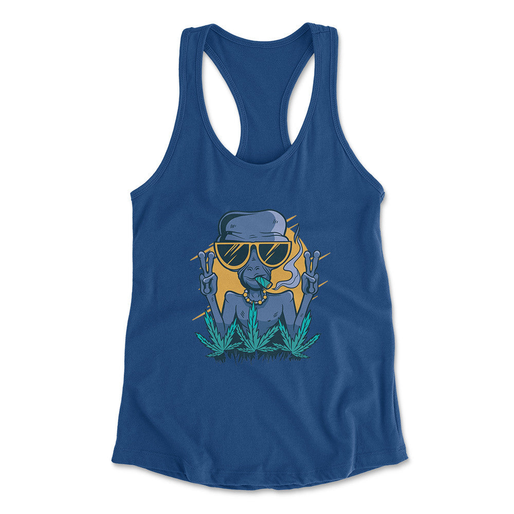Alien Joint Womens Racerback Tank in Royal color