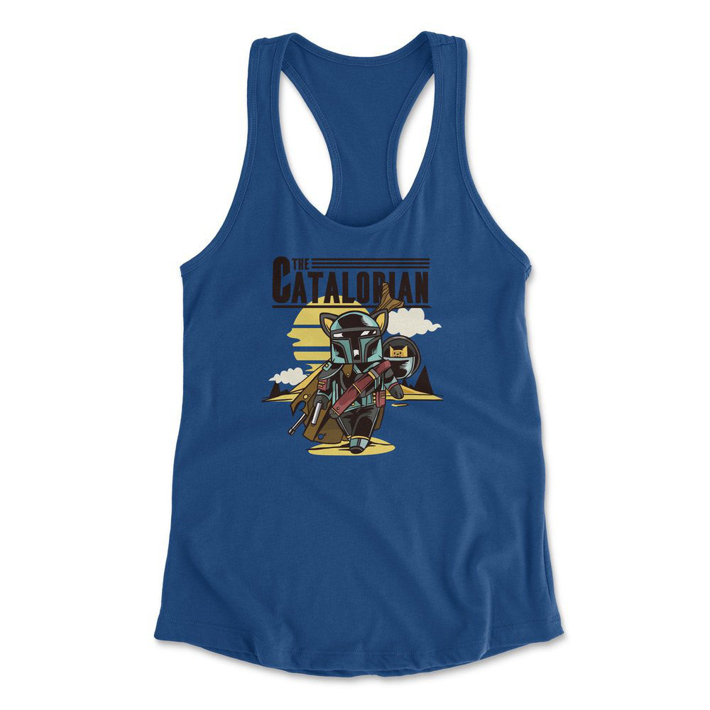 The Catalorian Womens Racerback Tank in Royal color