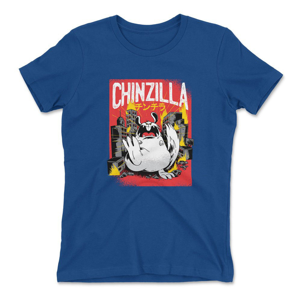 Chinzilla Monster Womens T-Shirt in Royal color
