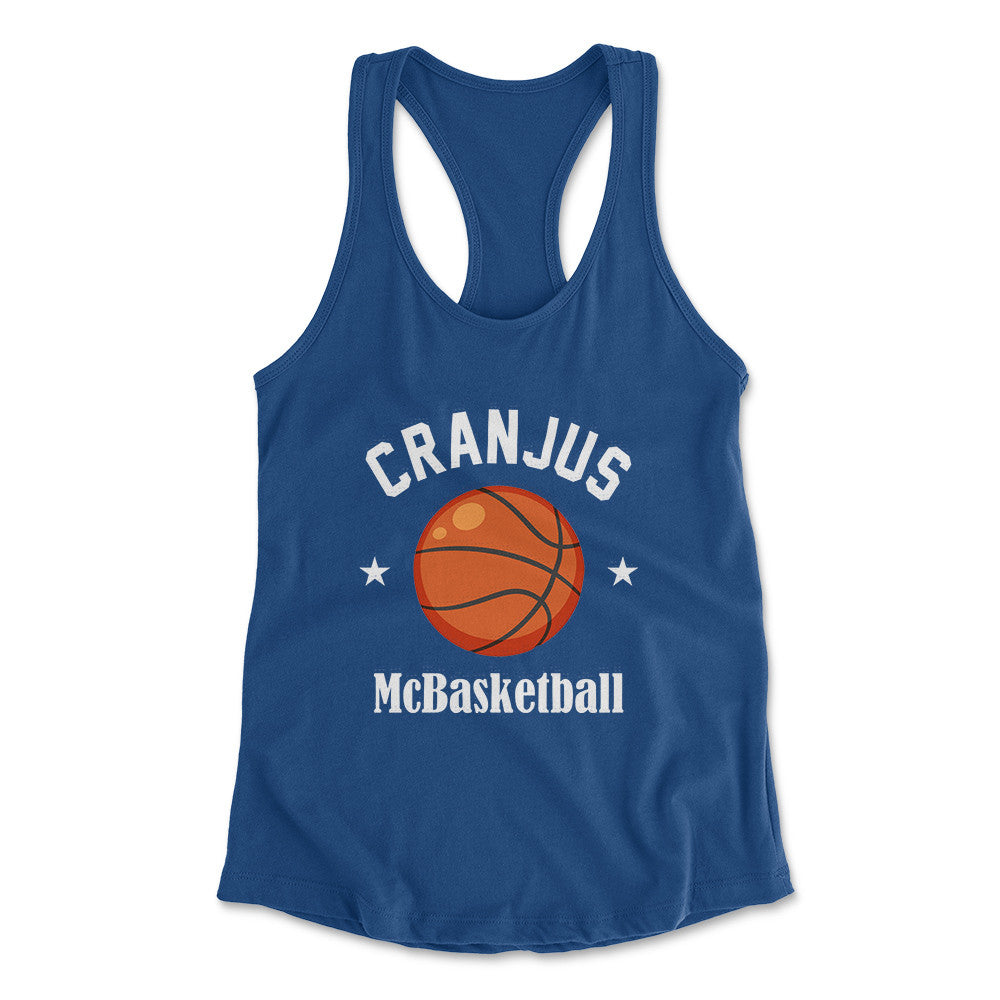 Cranjus Mcbasketball Womens Racerback Tank in Royal color