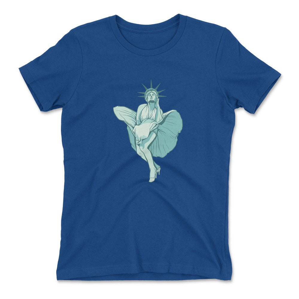 Statue Of Liberty Marilyn Monroe Womens T-Shirt in Royal color