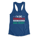 I'm One Stomach Flu Away From My Goal Weight Womens Racerback Tank in Royal color