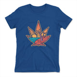 Cannabis Leaf Beach Womens T-Shirt in Royal color