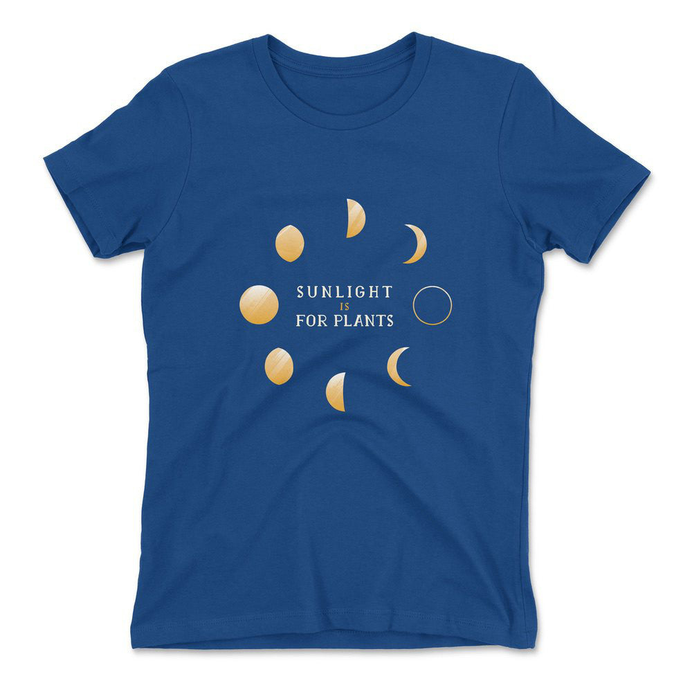 Night Moon Phases Womens T-Shirt in Royal color