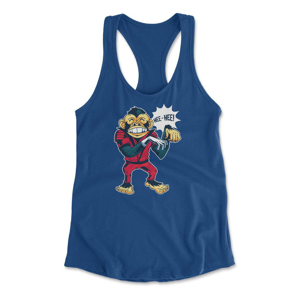 Dancing Monkey Jackson Womens Racerback Tank in Royal color