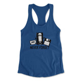 Never Forget The Old Stuff Womens Racerback Tank in Royal color