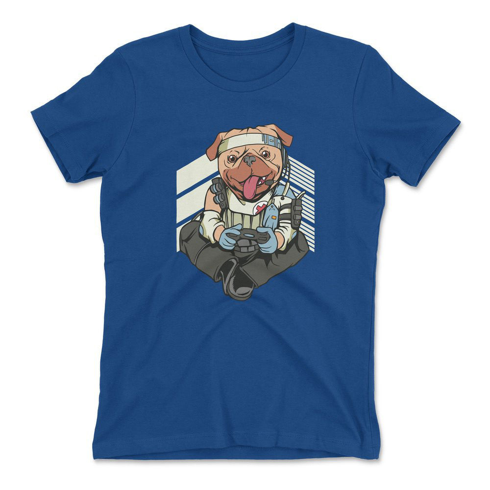 Lifeline Pug Apex Gamer Womens T-Shirt in Royal color