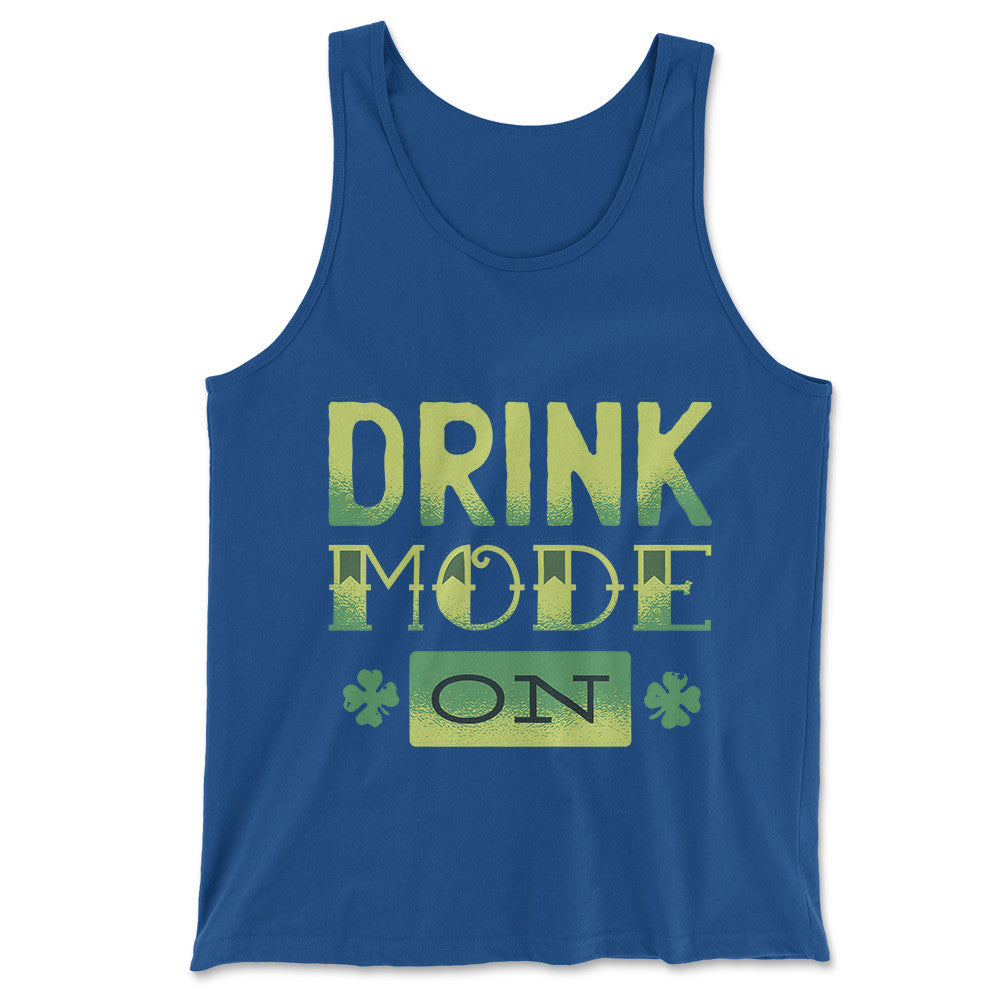 Drink Mode On Men/Unisex Tank in True Royal color