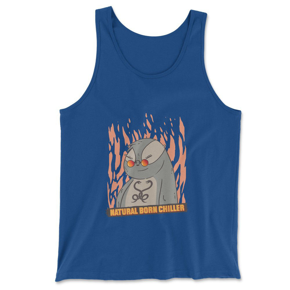 Natural Born Chiller Men/Unisex Tank in True Royal color