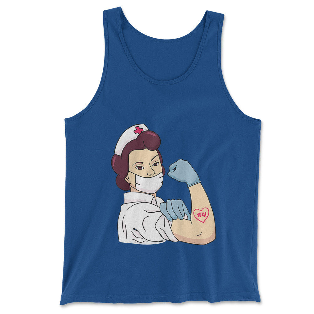 Strong Nurse Men/Unisex Tank in True Royal color