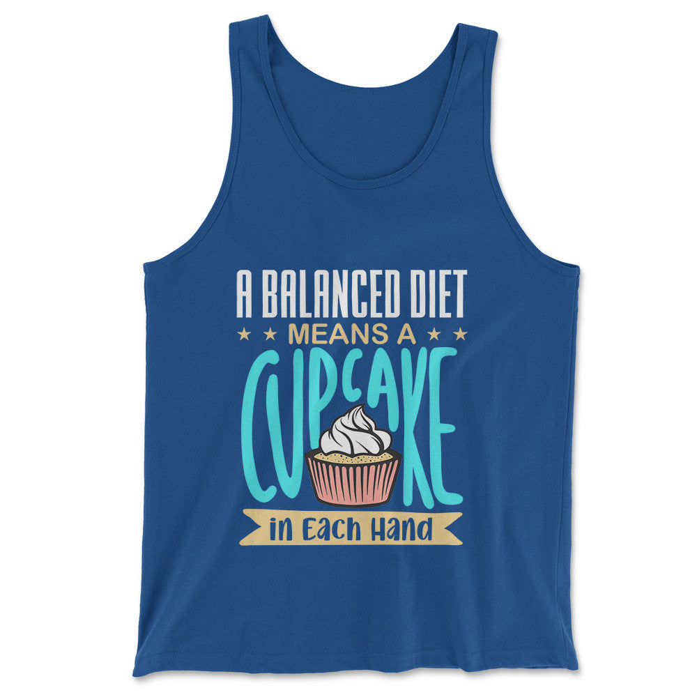 Cupcake - A Balanced Diet Men/Unisex Tank in True Royal color