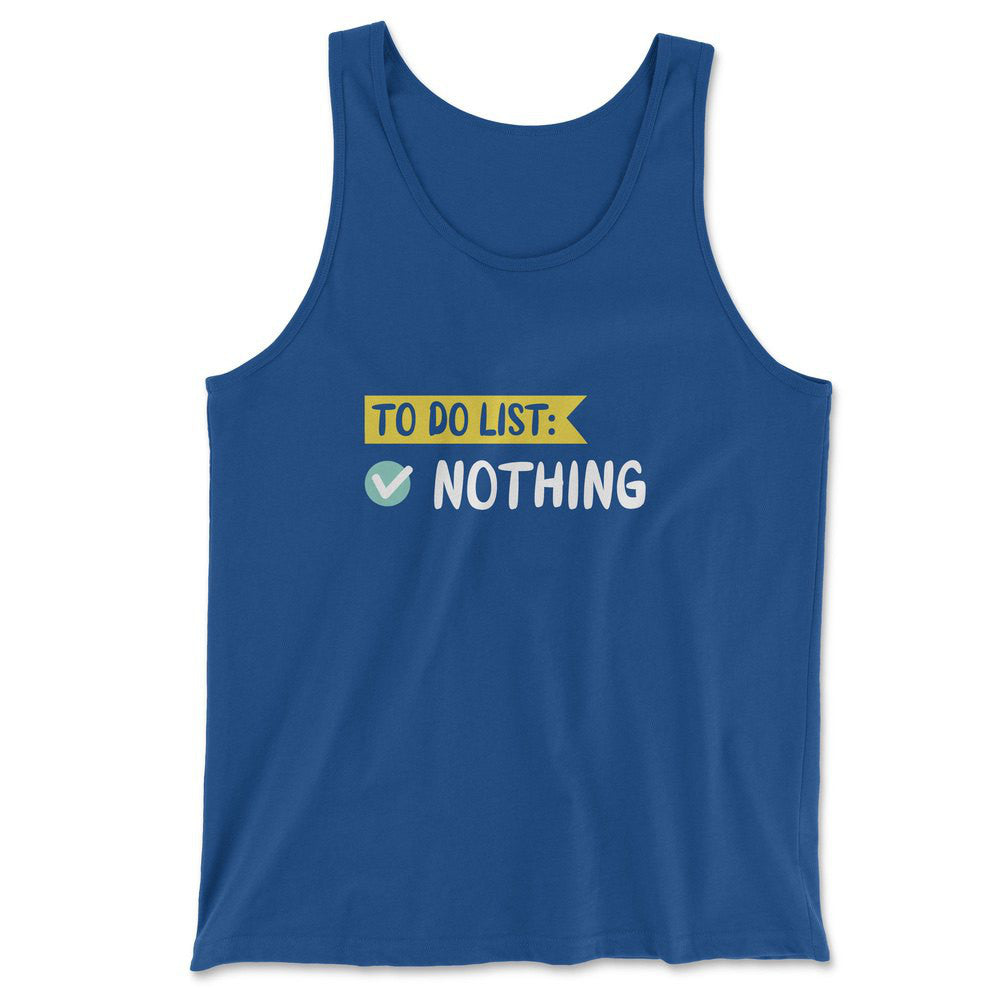 To Do List, Nothing Men/Unisex Tank in True Royal color