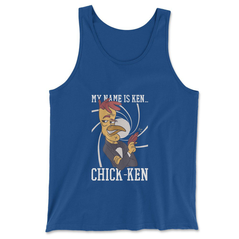 Chicken Spy Men/Unisex Tank in True Royal color