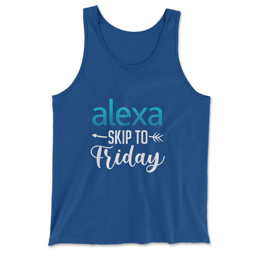 Alexa, Skip To Friday Men/Unisex Tank in True Royal color