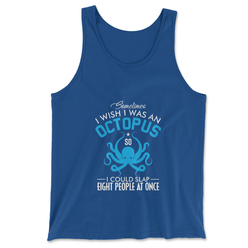 I Wish I Was An Octopus Men/Unisex Tank in True Royal color