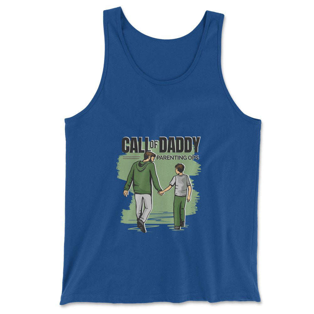 Call Of Daddy Men/Unisex Tank in True Royal color