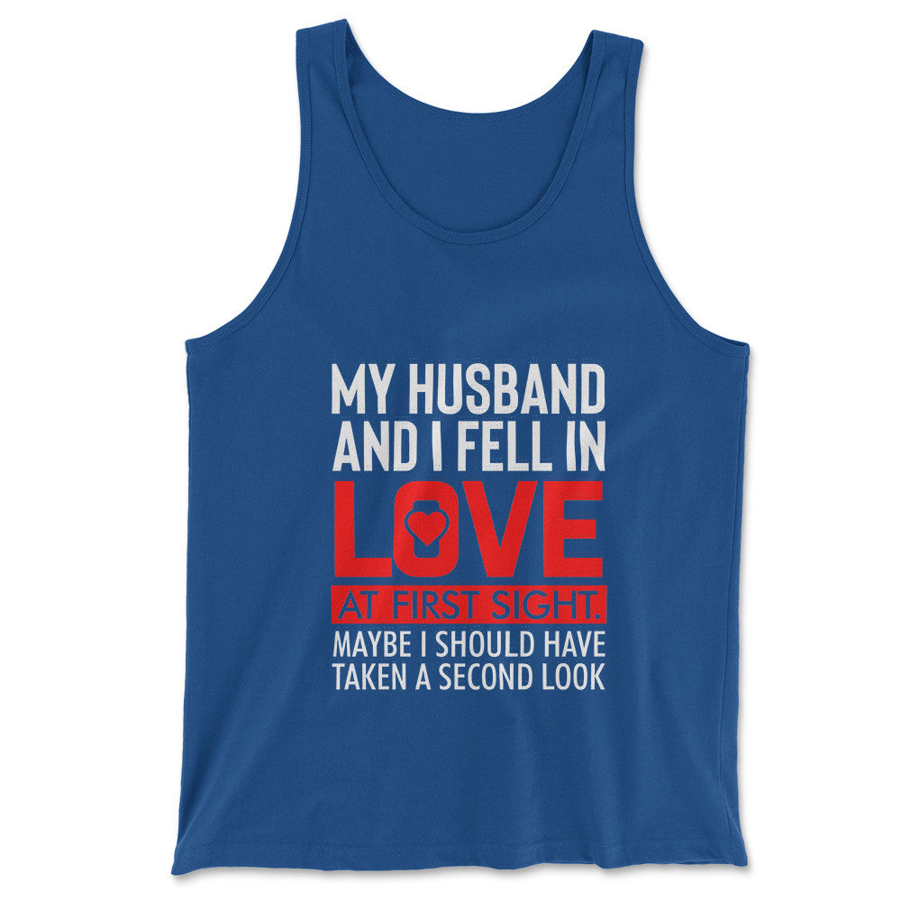 My Husband And I Fell In Love At First Sight Men/Unisex Tank in True Royal color