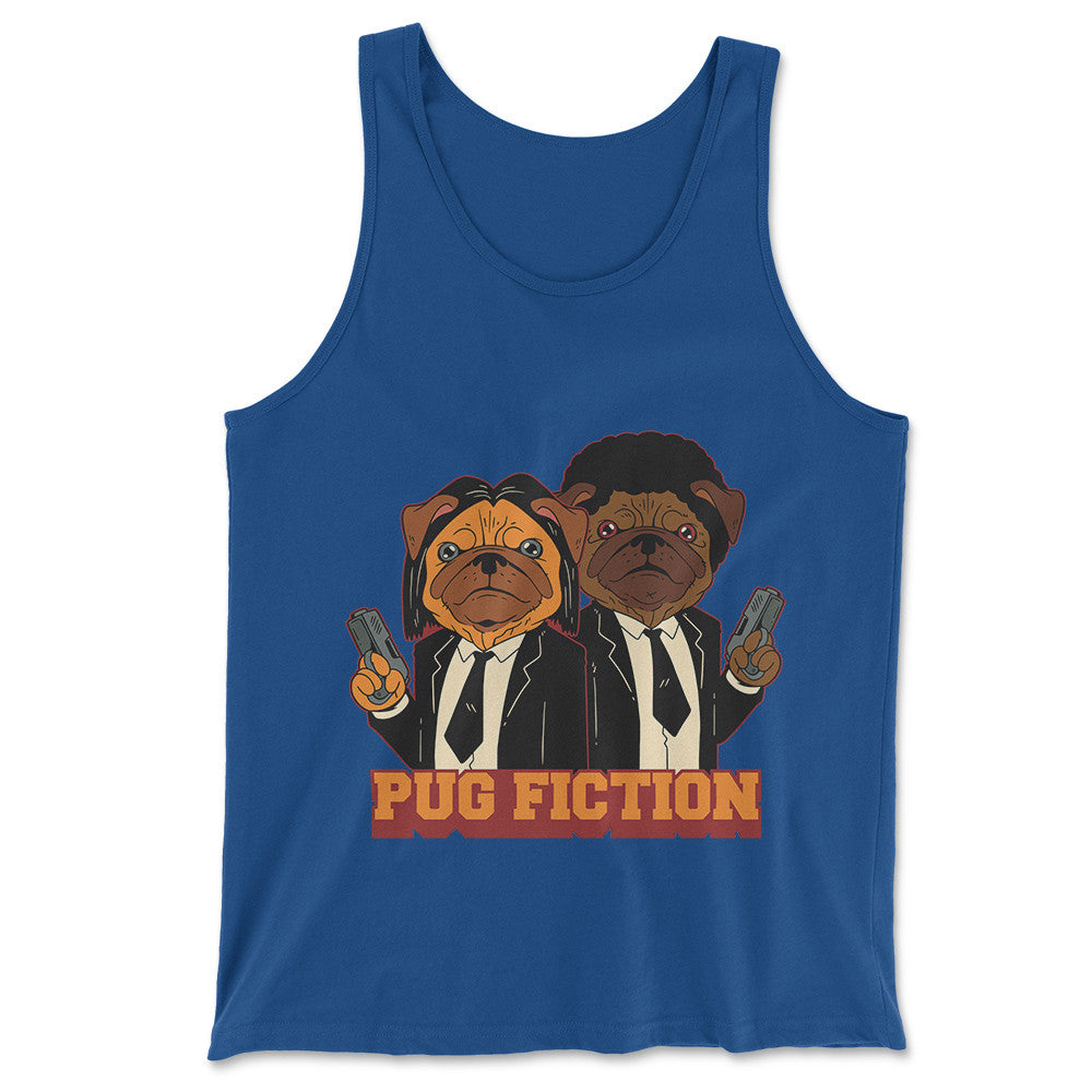 Pug Fiction Men/Unisex Tank in True Royal color