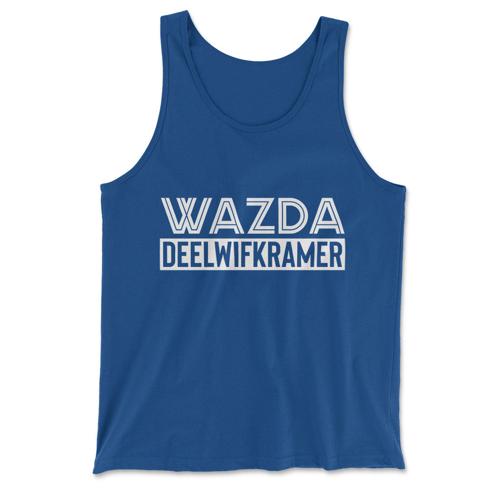 Wazda Deelwifkramer Men/Unisex Tank in True Royal color