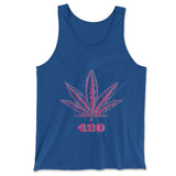 420 Hemp Leaf Men/Unisex Tank in True Royal color