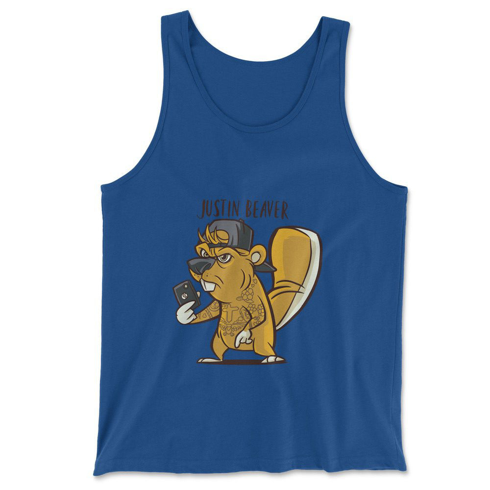 Justin Beaver Men/Unisex Tank in True Royal color