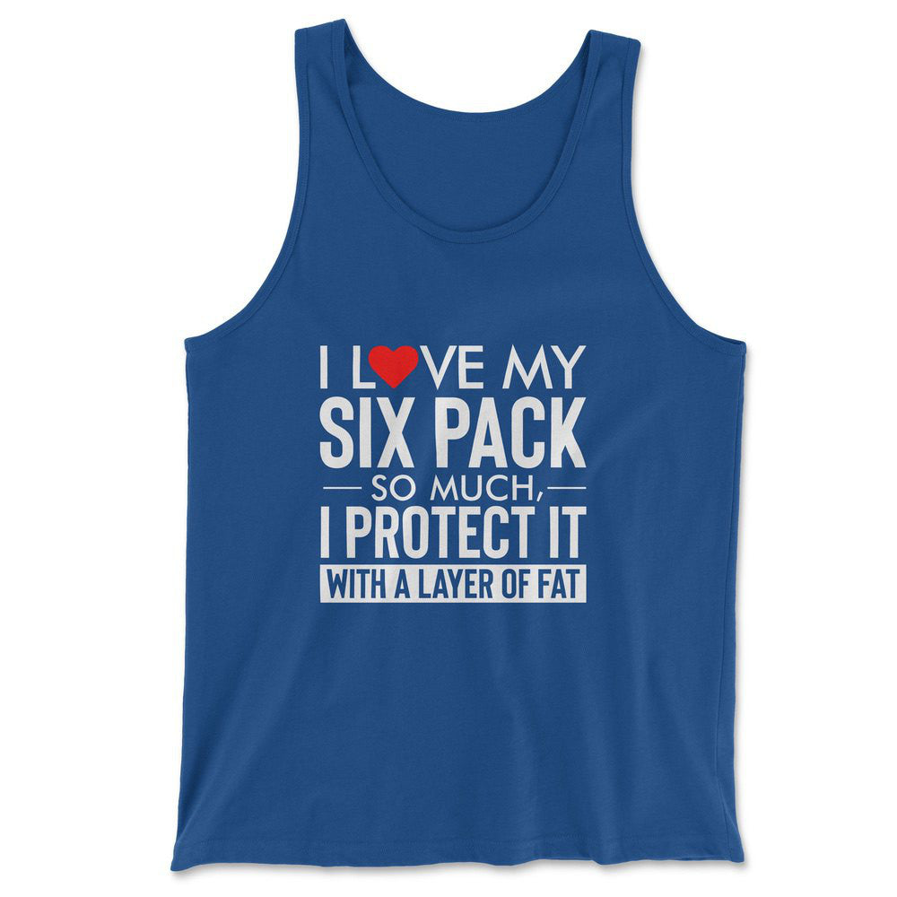 I Love My Six Pack So Much, I Protect It With A Layer Of Fat Men/Unisex Tank in True Royal color